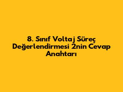8. Sınıf Voltaj Süreç Değerlendirmesi 2'nin Cevap Anahtarı