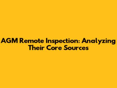 AGM Remote Inspection: Analyzing Their Core Sources