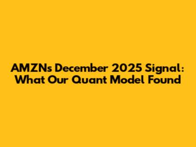 AMZN's December 2025 Signal: What Our Quant Model Found