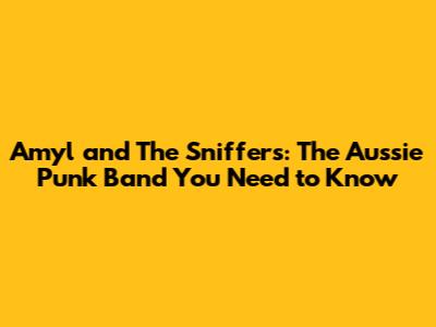 Amyl and The Sniffers: The Aussie Punk Band You Need to Know