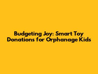 Budgeting Joy: Smart Toy Donations for Orphanage Kids