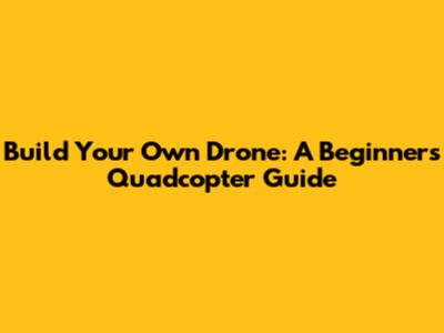 Build Your Own Drone: A Beginner's Quadcopter Guide