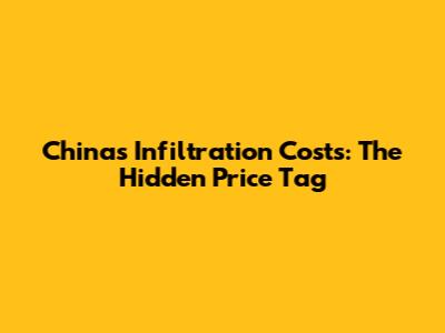 China's Infiltration Costs: The Hidden Price Tag
