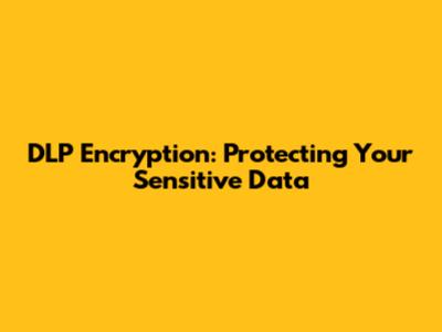 DLP Encryption: Protecting Your Sensitive Data