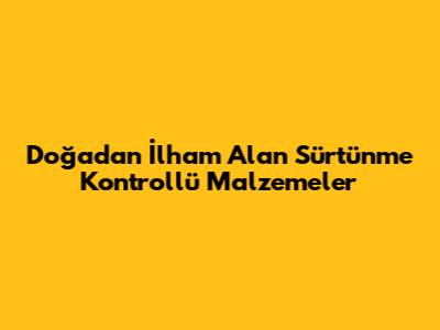 Doğadan İlham Alan Sürtünme Kontrollü Malzemeler