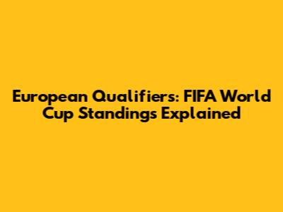 European Qualifiers: FIFA World Cup Standings Explained