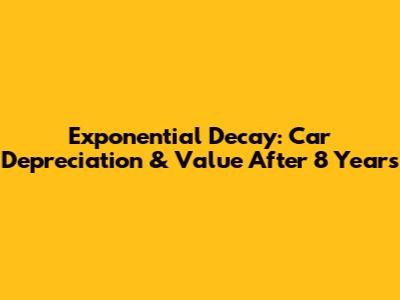 Exponential Decay: Car Depreciation & Value After 8 Years