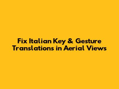 Fix Italian Key & Gesture Translations in Aerial Views