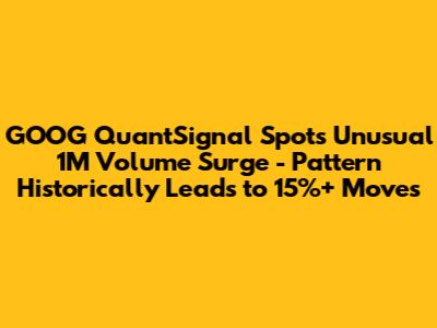 GOOG QuantSignal Spots Unusual 1M Volume Surge - Pattern Historically Leads to 15%+ Moves