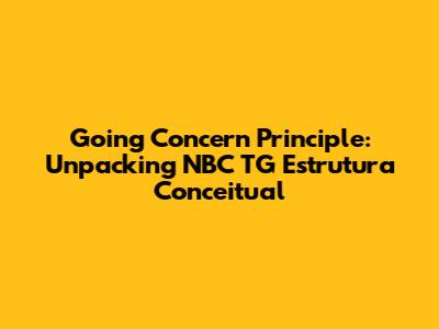 Going Concern Principle: Unpacking NBC TG Estrutura Conceitual