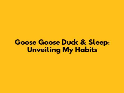 Goose Goose Duck & Sleep: Unveiling My Habits