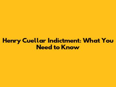 Henry Cuellar Indictment: What You Need to Know
