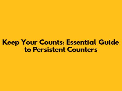 Keep Your Counts: Essential Guide to Persistent Counters