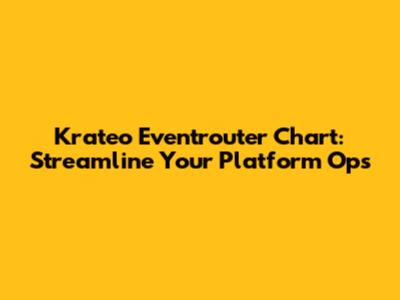 Krateo Eventrouter Chart: Streamline Your Platform Ops