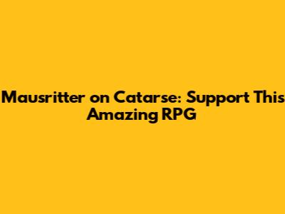 Mausritter on Catarse: Support This Amazing RPG