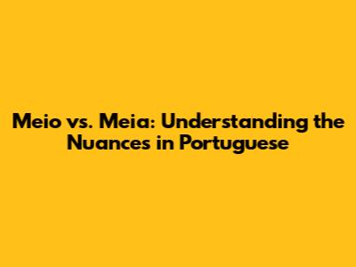 Meio vs. Meia: Understanding the Nuances in Portuguese