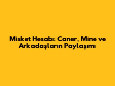 Misket Hesabı: Caner, Mine ve Arkadaşların Paylaşımı