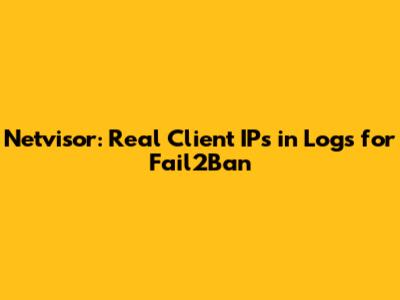 Netvisor: Real Client IPs in Logs for Fail2Ban