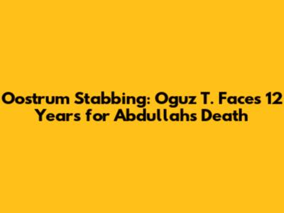 Oostrum Stabbing: Oguz T. Faces 12 Years for Abdullah's Death
