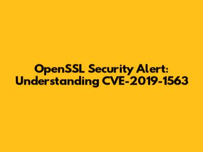OpenSSL Security Alert: Understanding CVE-2019-1563