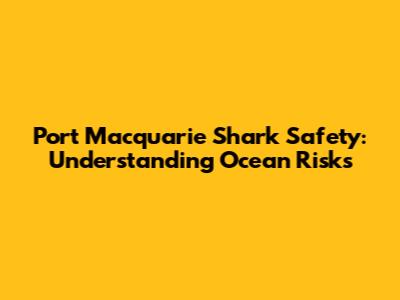 Port Macquarie Shark Safety: Understanding Ocean Risks