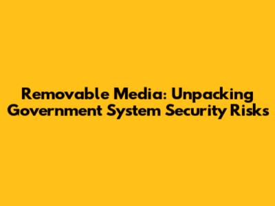 Removable Media: Unpacking Government System Security Risks