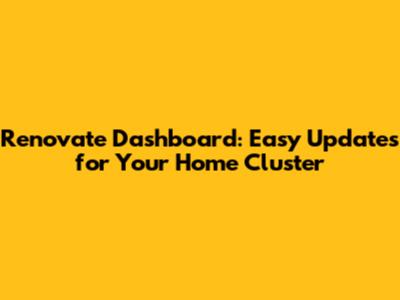 Renovate Dashboard: Easy Updates for Your Home Cluster