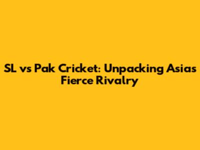 SL vs Pak Cricket: Unpacking Asia's Fierce Rivalry