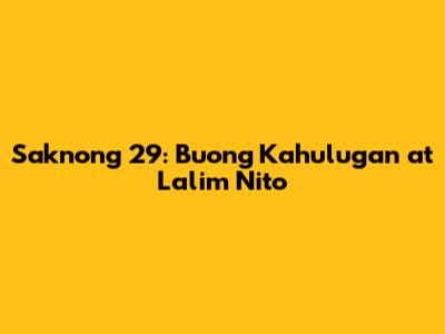 Saknong 29: Buong Kahulugan at Lalim Nito