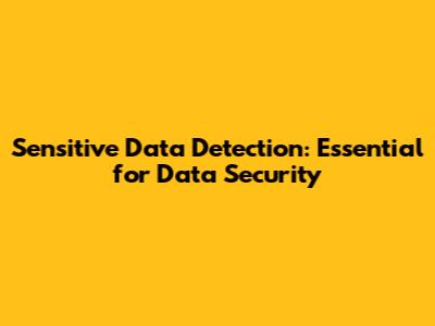 Sensitive Data Detection: Essential for Data Security