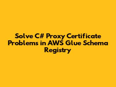 Solve C# Proxy Certificate Problems in AWS Glue Schema Registry