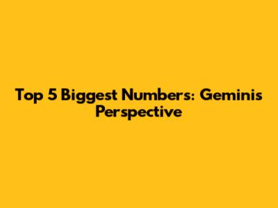 Top 5 Biggest Numbers: Gemini's Perspective