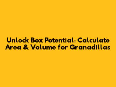 Unlock Box Potential: Calculate Area & Volume for Granadillas