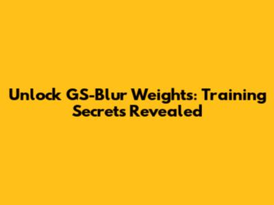 Unlock GS-Blur Weights: Training Secrets Revealed