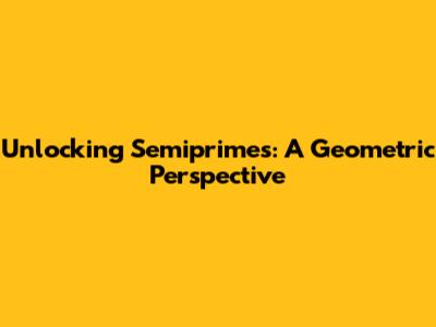 Unlocking Semiprimes: A Geometric Perspective