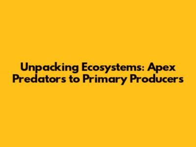 Unpacking Ecosystems: Apex Predators to Primary Producers