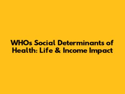 WHO's Social Determinants of Health: Life & Income Impact