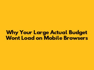 Why Your Large Actual Budget Won't Load on Mobile Browsers
