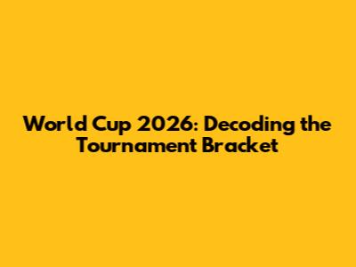 World Cup 2026: Decoding the Tournament Bracket