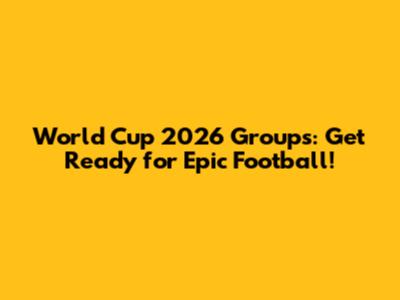 World Cup 2026 Groups: Get Ready for Epic Football!