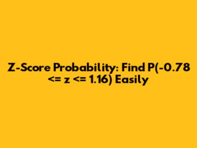 Z-Score Probability: Find P(-0.78 <= z <= 1.16) Easily