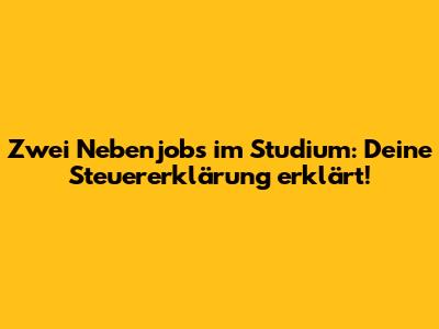 Zwei Nebenjobs im Studium: Deine Steuererklärung erklärt!